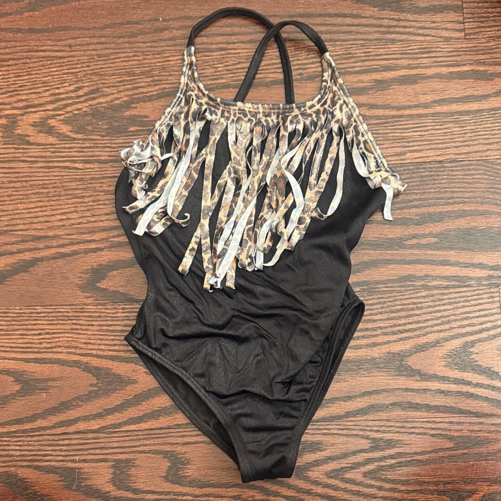 Kids Black and Brown One Piece Swimsuit